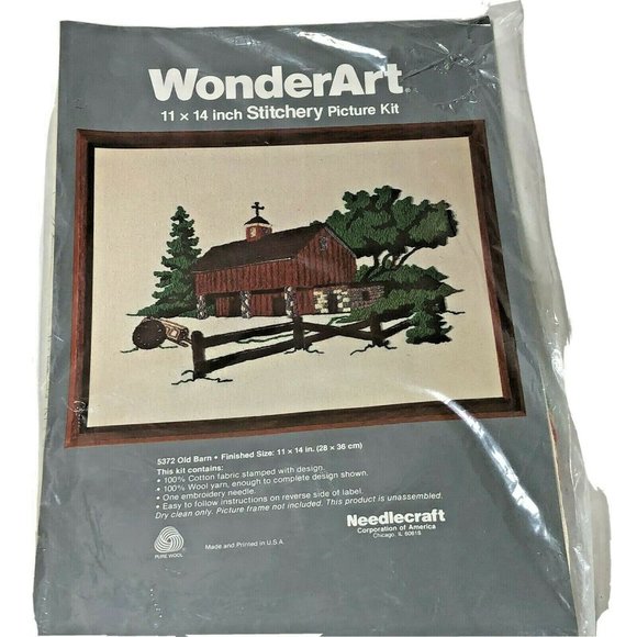 Wonderart Needlecraft 5372 Old Barn 11 X 14" Kit - Picture 1 of 7